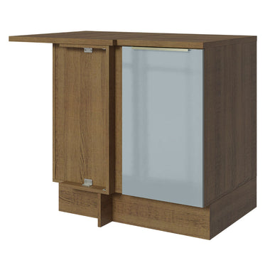Bajo Mesada Esquinero 102 cm 1 Puerta Marrón/Gris Lux Madesa