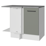 Bajo Mesada Cocina Esquinera 1 Puerta 60 cm Profundidad (Con Mesada) Blanco/Gris Agata Madesa