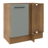 Bajo Mesada Cocina Esquinera 1 Puerta 60 cm Profundidad (Sin Mesada) Marrón/Gris Agata Madesa