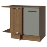 Bajo Mesada Cocina Esquinera 1 Puerta 60 cm Profundidad (Con Mesada) Marrón/Gris Agata Madesa