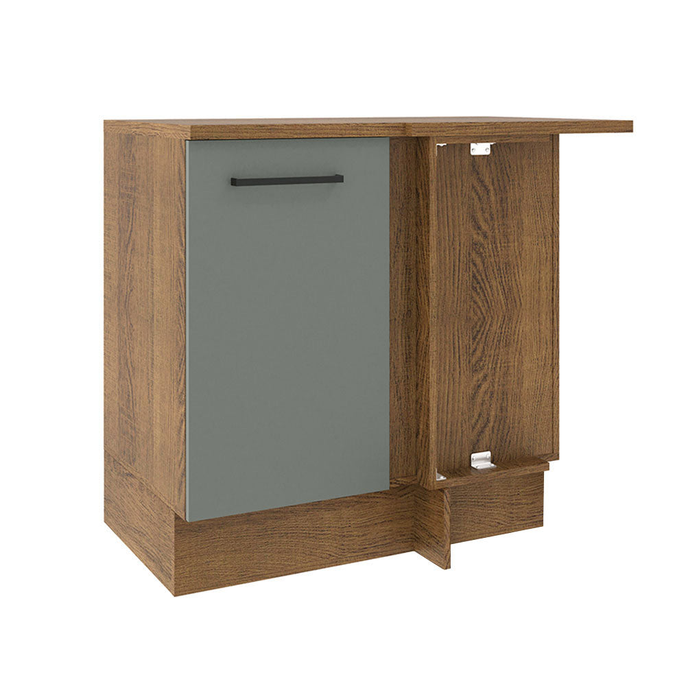 Bajo Mesada Cocina Esquinera 1 Puerta 60 cm Profundidad (Con Mesada) Marrón/Gris Agata Madesa