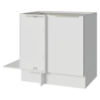 Bajo Mesada Esquinero 102 x 64 cm 1 Puerta (Sin Mesada) para línea de 60 cm de Profundidad Blanco/Blanco Aterciopelado Lux Madesa