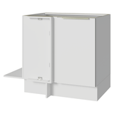 Bajo Mesada Cocina Esquinera para línea de 60 cm de Profundidad 1 Puerta (Sin Mesada) Blanco/Blanco Aterciopelado Lux Madesa