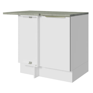 Bajo Mesada Esquinero 102 cm 1 Puerta Blanco Lux Madesa