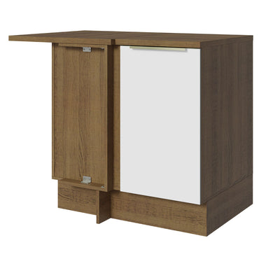Bajo Mesada Esquinero 102 cm 1 Puerta Marrón/Blanco Lux Madesa