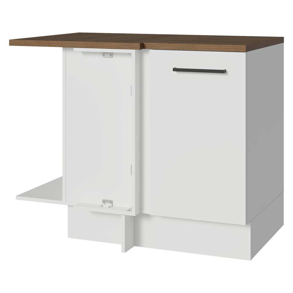 Bajo Mesada Esquinero 102 cm 1 Puerta Blanco/Marrón Agata Madesa