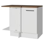 Bajo Mesada Esquinero 102 cm 1 Puerta Blanco/Marrón Agata Madesa