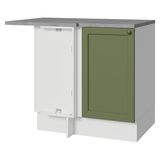 Bajo Mesada esquinero para Linha de 60 cm Profundidade (con Mesada) Blanco/Verde Vik Madesa