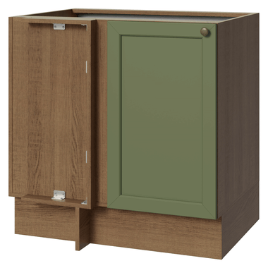 Bajo Mesada Esquinero 102 cm 1 Puerta Sin Mesada Marrón/Verde Vik Madesa