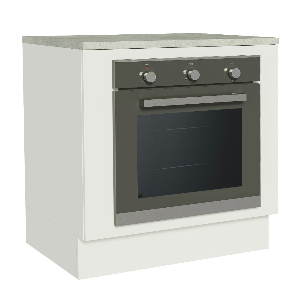 Bajo Mesada Cocina para Horno Empotrado 80 x 60 cm con Mesada Blanco Agata, Glamy, Lux, Stella Madesa