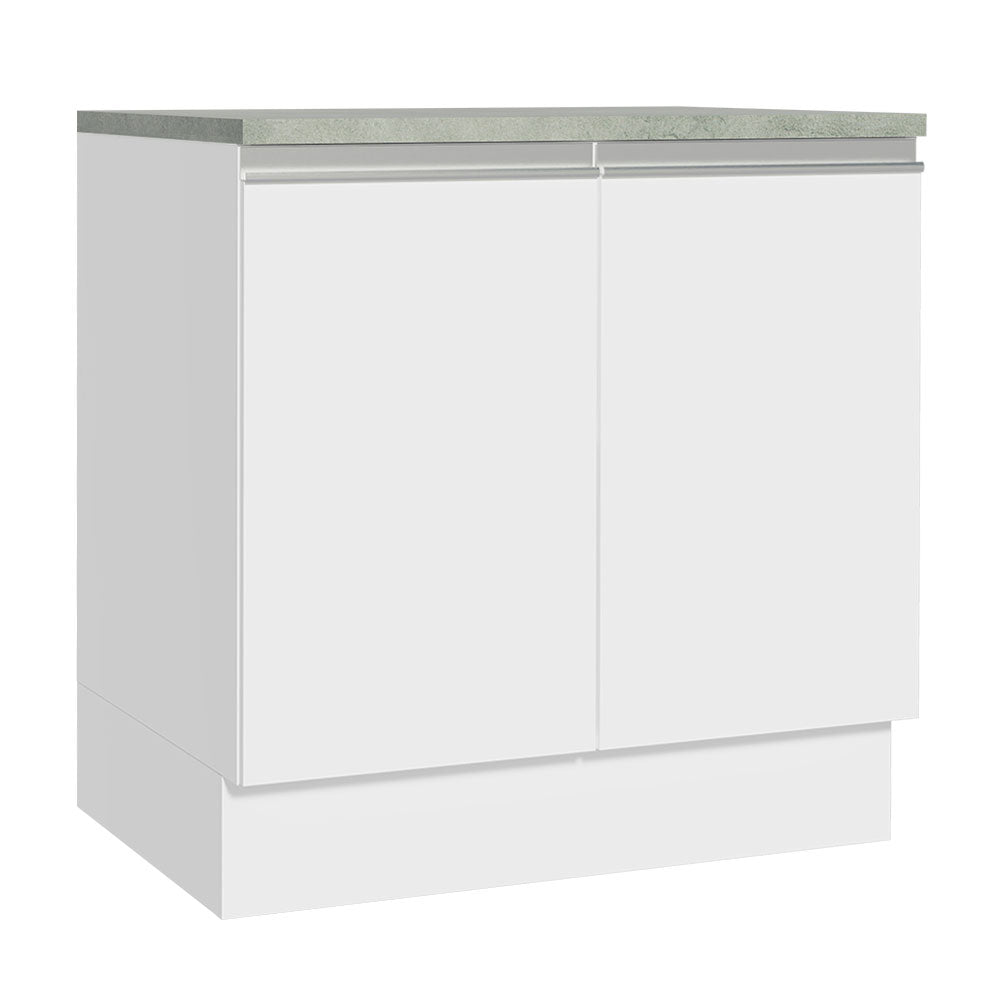 Bajo Mesada Madesa Glamy 80 x 60 cm 2 Puertas (Con Mesada) Blanco