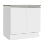 Bajo Mesada 80 x 60 cm 2 Puertas (Con Mesada) Blanco Glamy Madesa