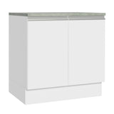 Bajo Mesada Madesa Glamy 80 x 60 cm 2 Puertas (Con Mesada) Blanco