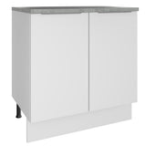 Bajo Mesada Cocina 80 x 60 cm 2 Puertas (Con Mesada) Blanco Stella Madesa