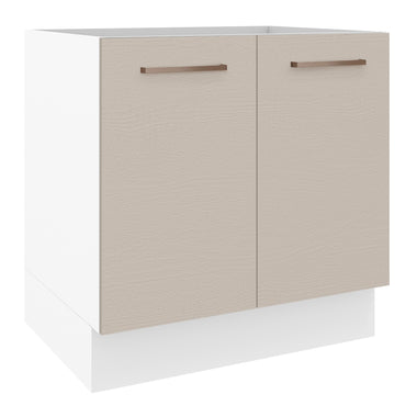 Bajo Mesada 80 cm 2 Puertas Sin Mesada Blanco/Crema Agata Madesa