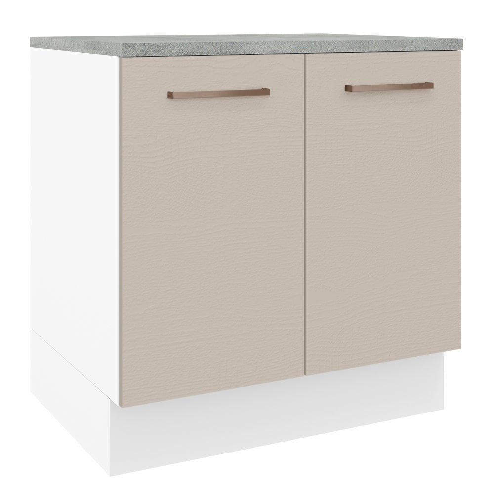 Bajo Mesada 80 cm x 60 cm, 2 Puertas Agata Blanco/Crema