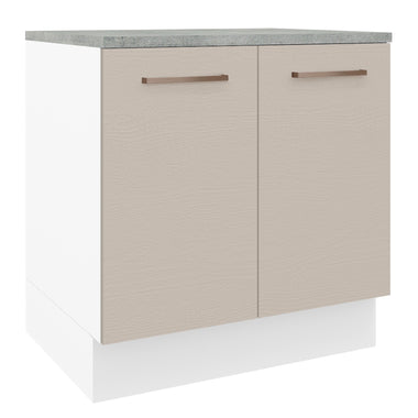 Bajo Mesada 80 cm 2 Puertas Blanco/Crema Agata Madesa