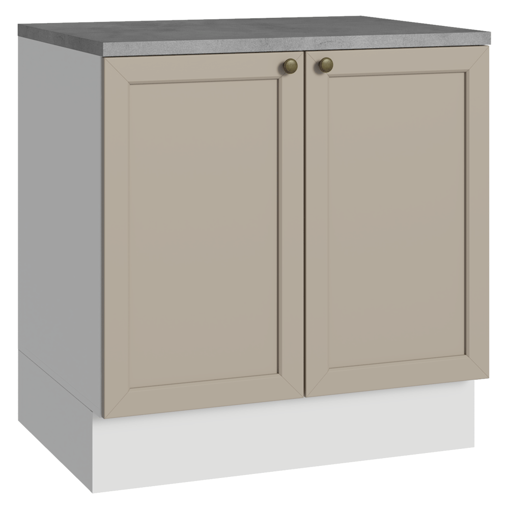 Bajo Mesada 80 x 60 cm 2 Puertas (Con Mesada) Blanco/Crema Vik Madesa