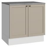 Bajo Mesada 80 x 60 cm 2 Puertas (Con Mesada) Blanco/Crema Vik Madesa