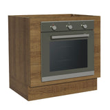 Bajo Mesada Cocina para Horno Empotrado 80 x 60 cm Sin Mesada Marrón Glamy, Lux, Stella Madesa