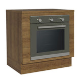 Bajo Mesada Cocina para Horno Empotrado 80 x 60 cm con Mesada Marrón Glamy, Lux, Stella Madesa