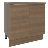 Bajo Mesada Cocina 80 x 60 cm 2 Puertas (Con Mesada) Marrón Stella Madesa