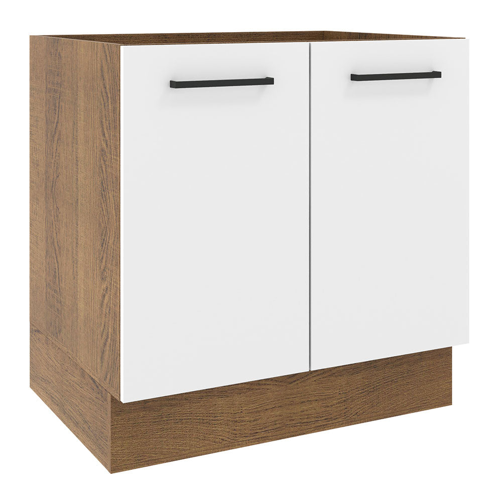 Bajo Mesada 80 cm x 60 cm, 2 Puertas Agata Marrón/Blanco