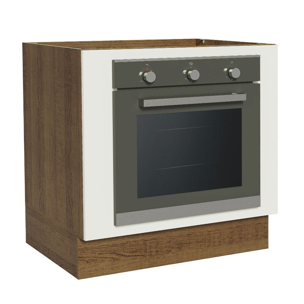 Bajo Mesada Cocina para Horno Empotrado 80 x 60 cm Sin Mesada Marrón/Blanco Agata, Glamy, Lux, Stella Madesa