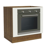Bajo Mesada Cocina para Horno Empotrado 80 x 60 cm Sin Mesada Marrón/Blanco Agata, Glamy, Lux, Stella Madesa