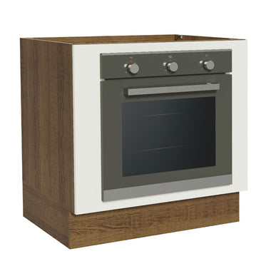 Bajo Mesada 80 cm para Horno Empotrado Sin Mesada Marrón/Blanco Agata, Glamy, Stella y Lux Madesa