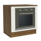 Bajo Mesada Cocina para Horno Empotrado 80 x 60 cm con Mesada Marrón/Blanco Agata, Glamy, Lux, Stella Madesa