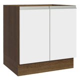 Bajo Mesada 80 cm x 60 cm, 2 Puertas Glamy Marrón/Blanco