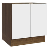 Bajo Mesada Cocina 80 x 60 cm 2 Puertas (Sin Mesada) Marrón/Blanco Stella Madesa