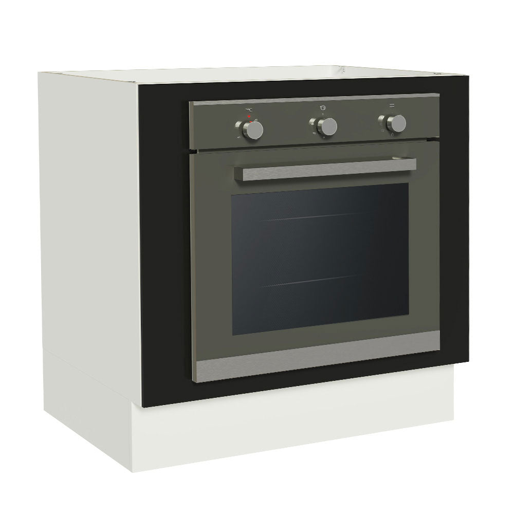 Bajo Mesada Cocina para Horno Empotrado 80 x 60 cm Sin Mesada Blanco/Negro Agata, Glamy, Madesa