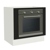 Bajo Mesada Cocina para Horno Empotrado 80 x 60 cm Sin Mesada Blanco/Negro Agata, Glamy, Madesa
