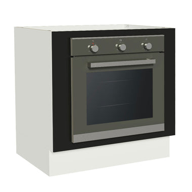 Bajo Mesada 80 cm para Horno Empotrado Sin Mesada Blanco/Negro Agata y Glamy Madesa