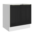 Bajo Mesada 80 x 60 cm 2 Puertas (Sin Mesada) Blanco/Negro Lux Madesa