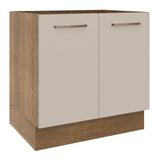 Bajo Mesada Cocina 80 x 60 cm 2 Puertas (Sin Mesada) Marrón/Crema Agata Madesa