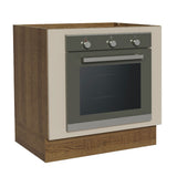 Bajo Mesada Cocina para Horno Empotrado 80 x 60 cm Sin Mesada Marrón/Crema Agata Madesa