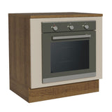 Bajo Mesada Cocina para Horno Empotrado 80 x 60 cm con Mesada Marrón/Crema Agata Madesa