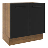 Bajo Mesada Cocina 80 x 60 cm 2 Puertas (Sin Mesada) Marrón/Negro Agata Madesa