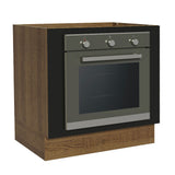 Bajo Mesada Cocina para Horno Empotrado 80 x 60 cm Sin Mesada Marrón/Negro Agata, Glamy, Madesa