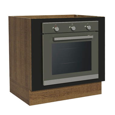 Bajo Mesada 80 cm para Horno Empotrado Sin Mesada Marrón/Negro Agata y Glamy Madesa