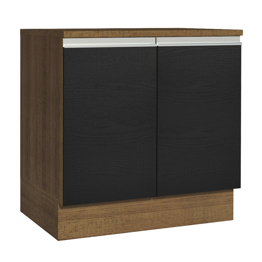 Bajo Mesada Madesa Glamy 80 x 60 cm 2 Puertas (Con Mesada) Marrón/Negro