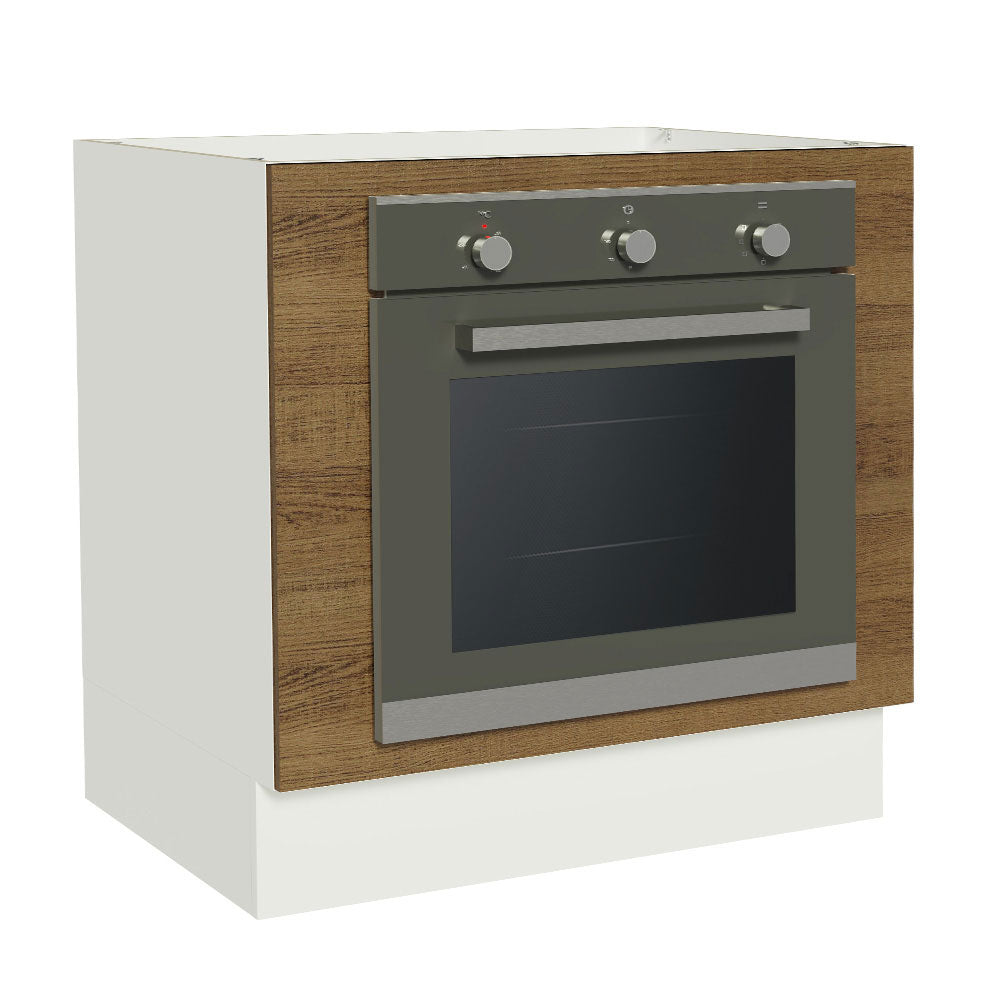Bajo Mesada Cocina para Horno Empotrado 80 x 60 cm Sin Mesada Blanco/Marrón Glamy, Stella Madesa