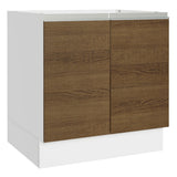 Bajo Mesada 80 cm  x 60 cm, 2 Puertas Glamy Blanco/Marrón