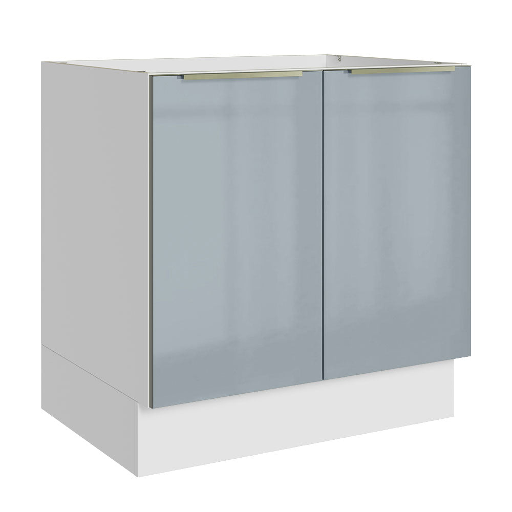 Bajo Mesada 80 cm x 60 cm, 2 Puertas Lux Blanco/Gris