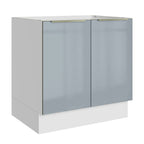 Bajo Mesada 80 x 60 cm 2 Puertas (Sin Mesada) Blanco/Gris Lux Madesa