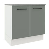 Bajo Mesada 80 cm x 60 cm, Sin cajones 2 Puertas Agata Blanco/Gris