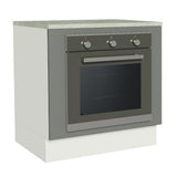 Bajo Mesada Cocina para Horno Empotrado 80 x 60 cm con Mesada Blanco/Gris Agata Madesa